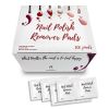 Nail Polish Remover Pads. Pack of 100 Remover Wipes. Non-Sterile Saturated Napkins 2-ply Kit. Non-Woven Cleansing Pads Set with Aloe; Panthenol. Indiv